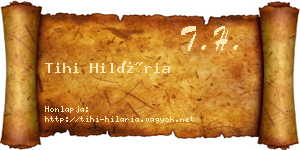 Tihi Hilária névjegykártya